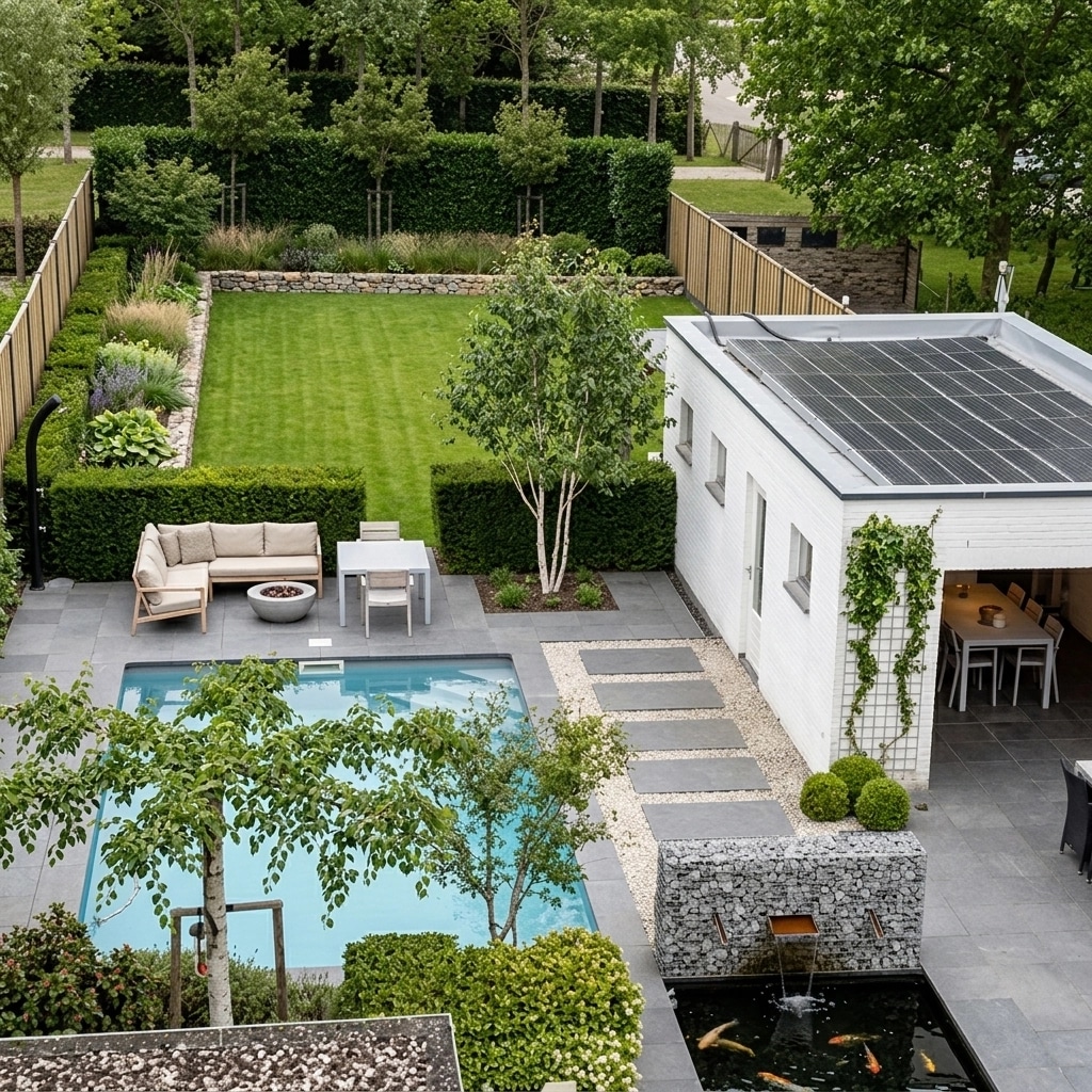 Landscape design in Scandinavian Garden style — Yard by GenRoom AI
