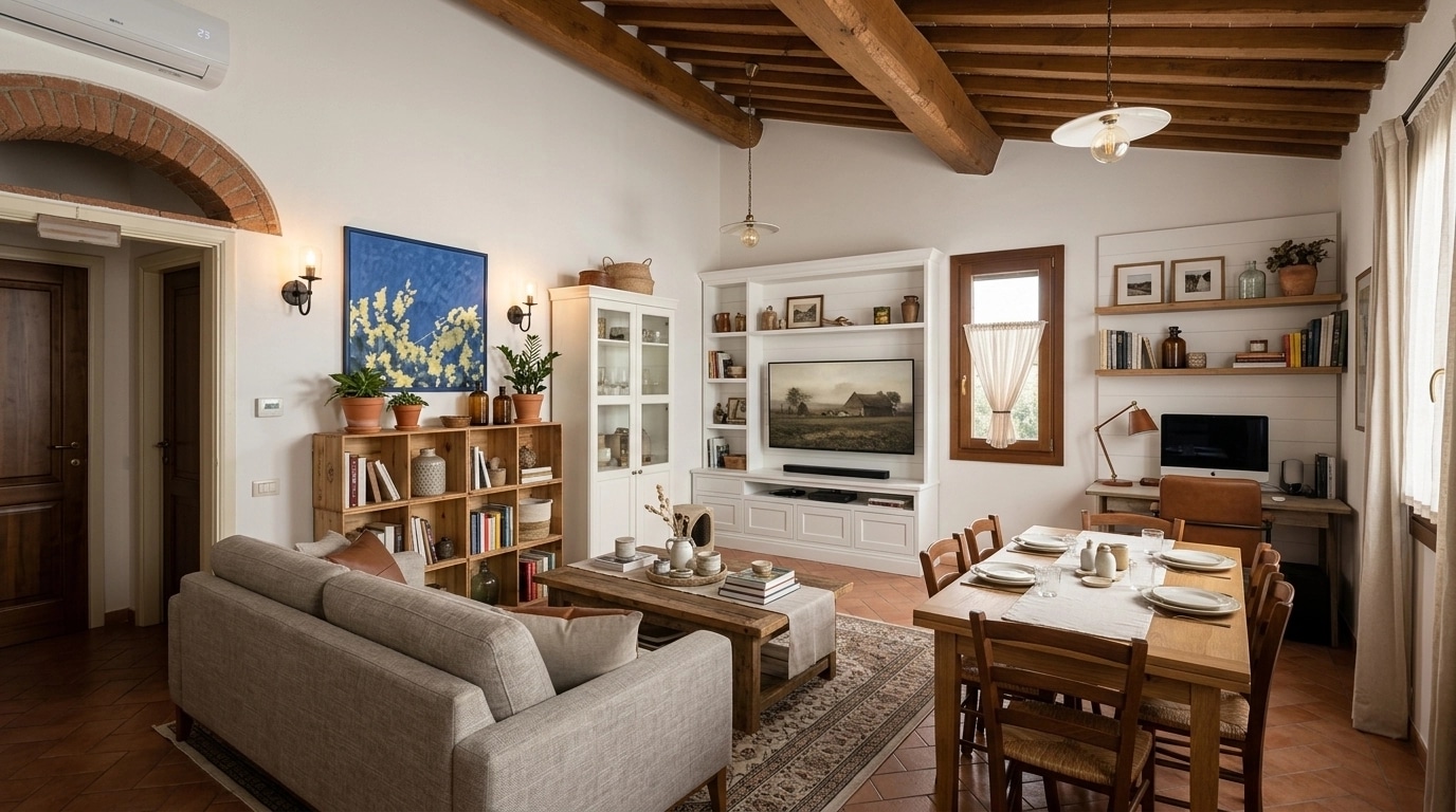 Modern Farmhouse Living Room design — interior photo by GenRoom AI