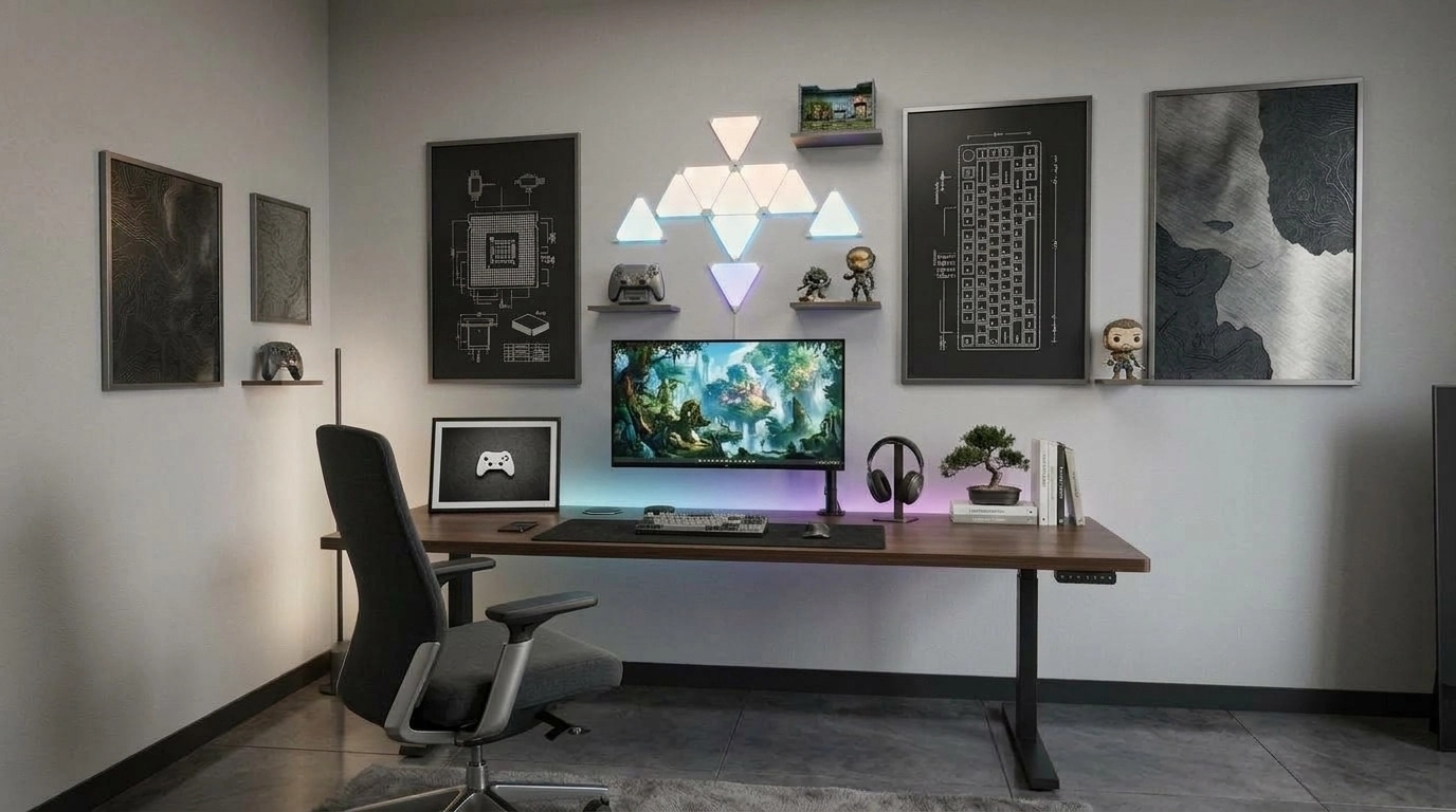 Office interior in Minimalism style — photo by GenRoom AI