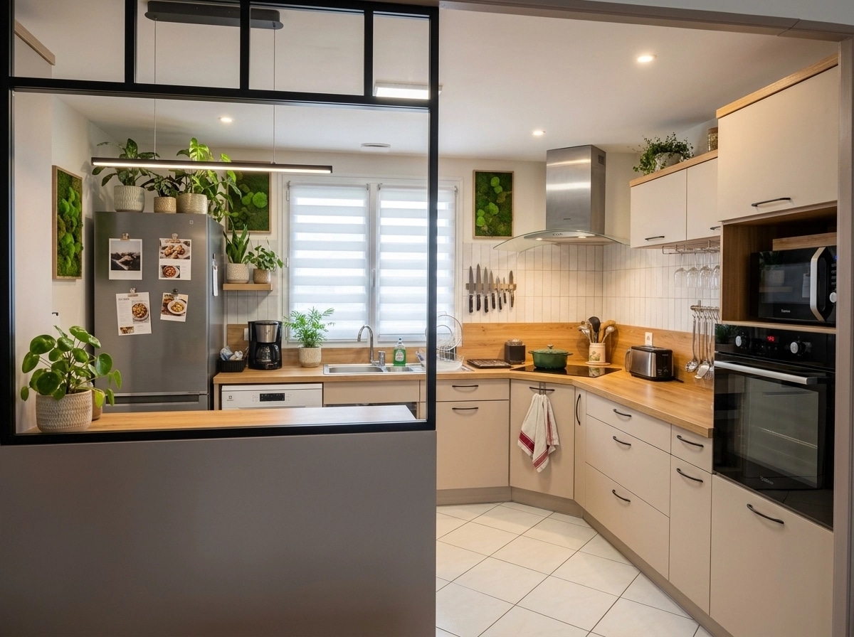 Biophilic Kitchen design — interior photo by GenRoom AI