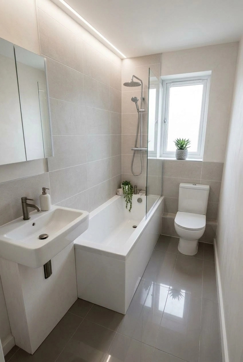 Bathroom interior in Minimalism style — photo by GenRoom AI