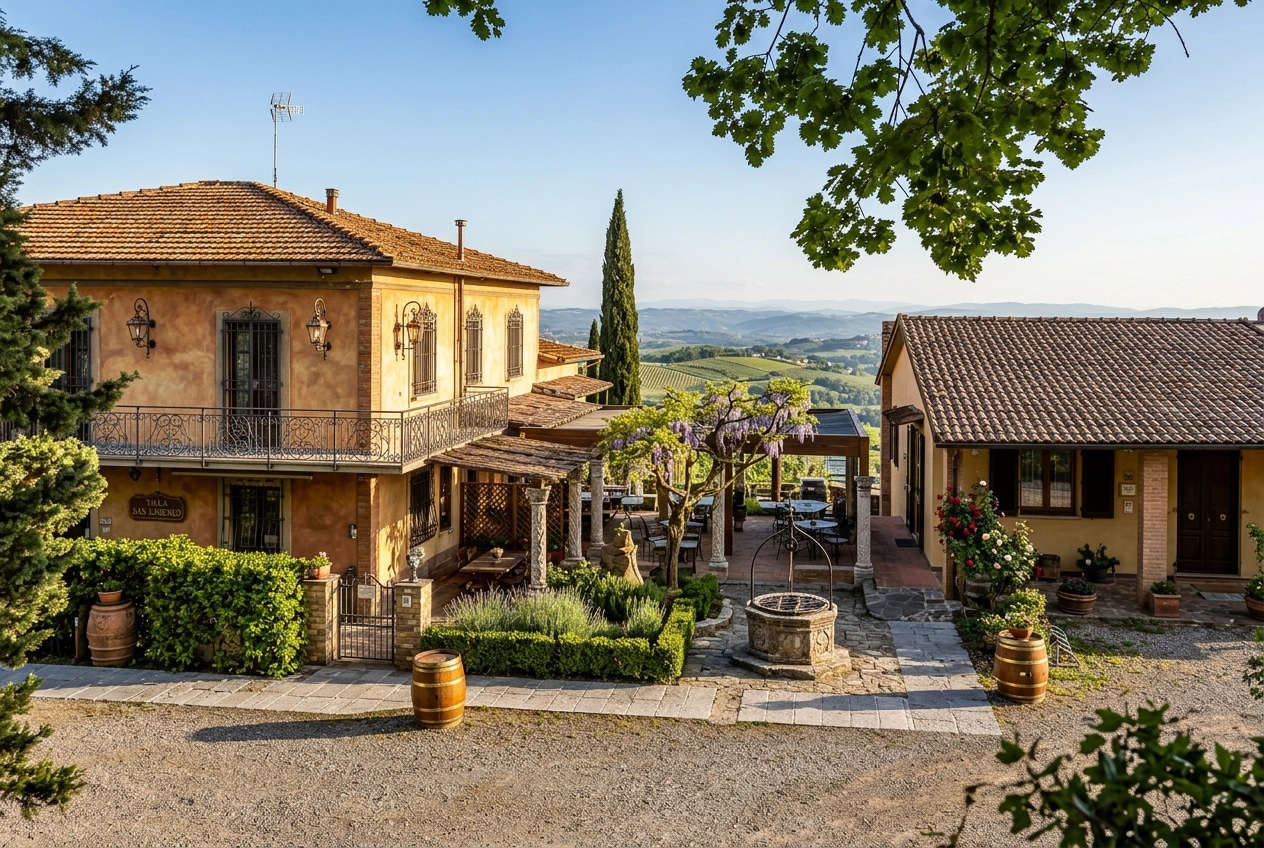 Italian Villa Facade Facciata design — facade photo by GenRoom AI