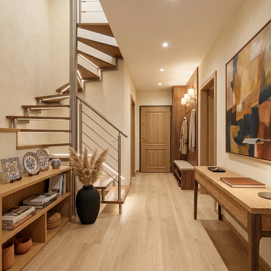 Hallway interior in Portuguese Modern style — photo by GenRoom AI