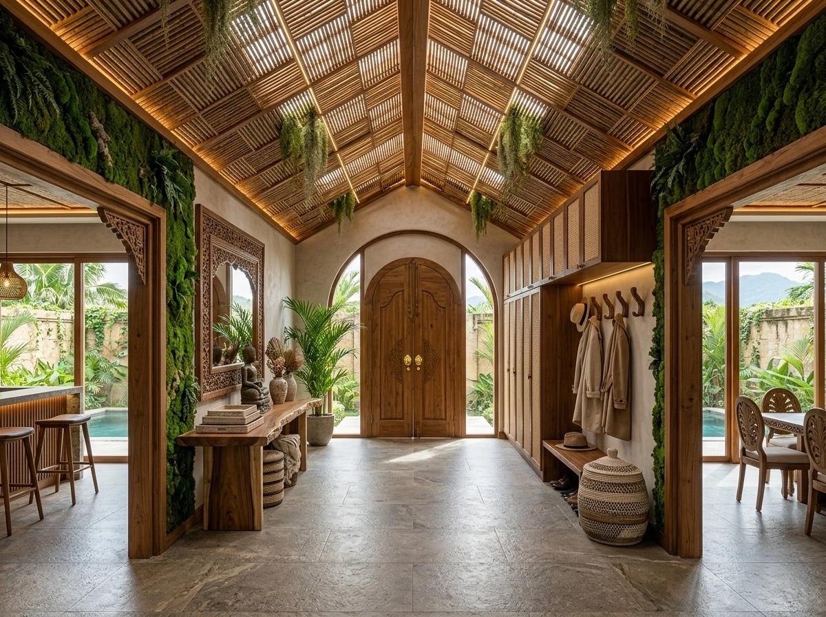 Hallway interior in Biophilic style — photo by GenRoom AI