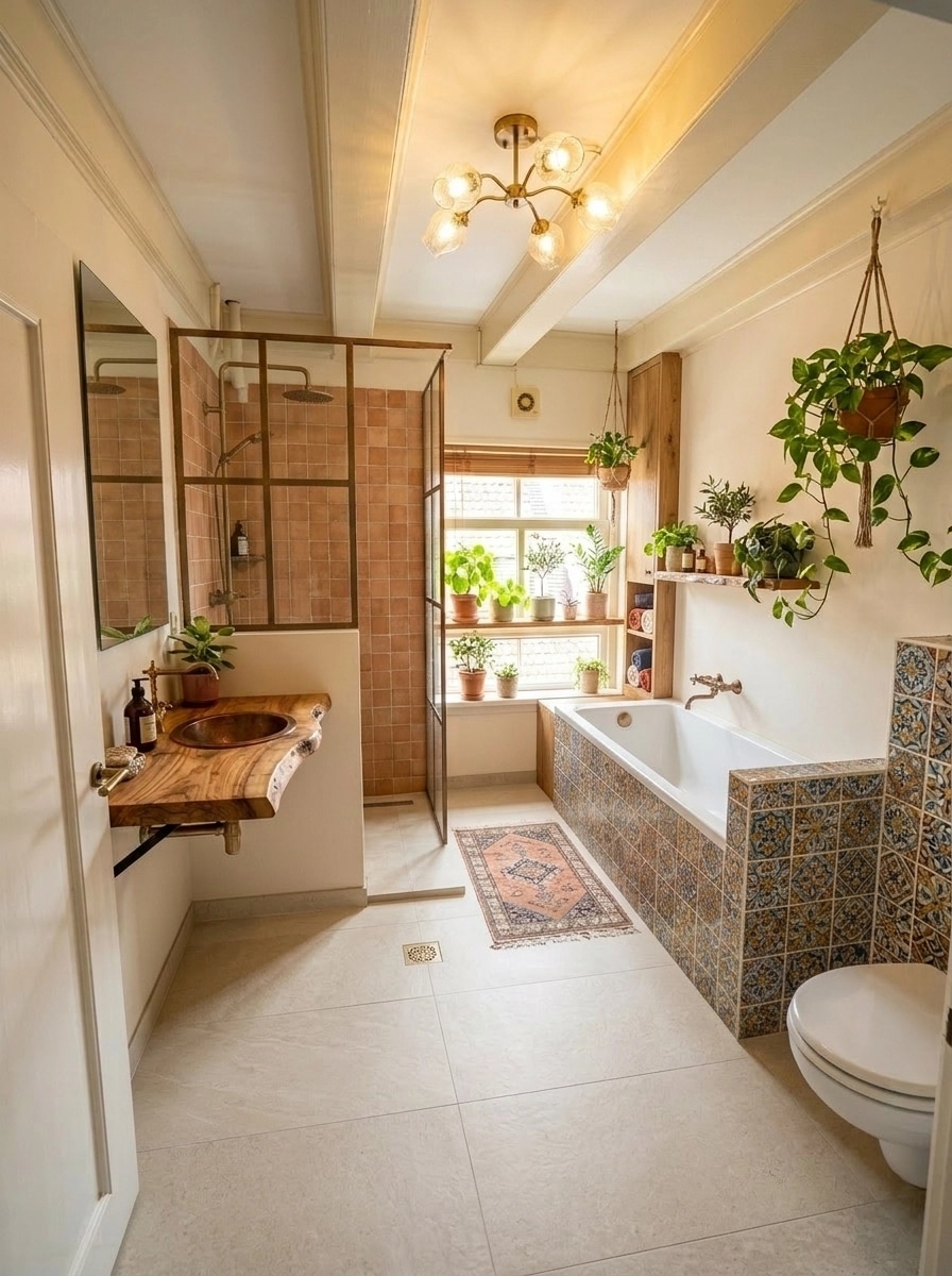 Bathroom interior in Mediterranean style — photo by GenRoom AI