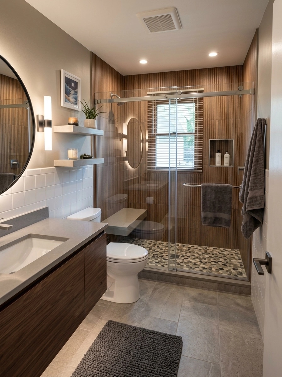Bathroom interior in Contemporary style — photo by GenRoom AI
