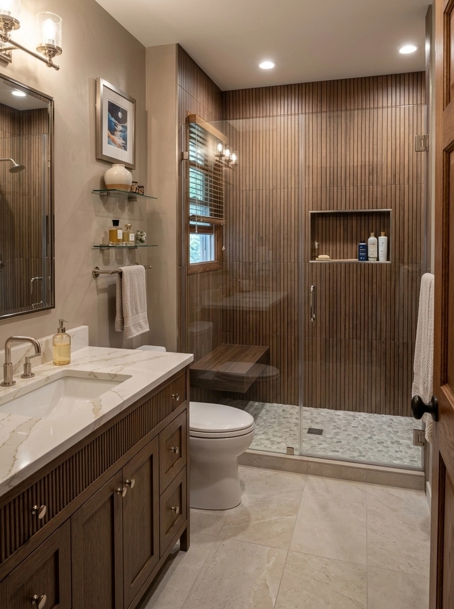 Bathroom interior in Transitional style — photo by GenRoom AI