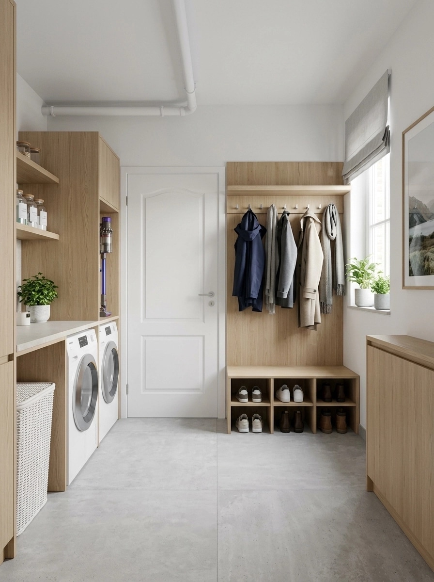 Σχεδιασμός εσωτερικού σε στυλ Scandinavian — laundry από το GenRoom AI