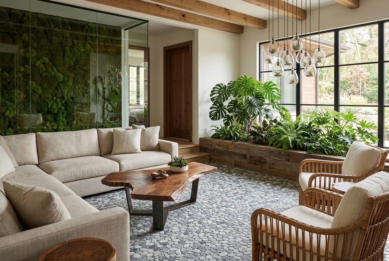 Interior design in Biophilic style — Living Room by GenRoom AI