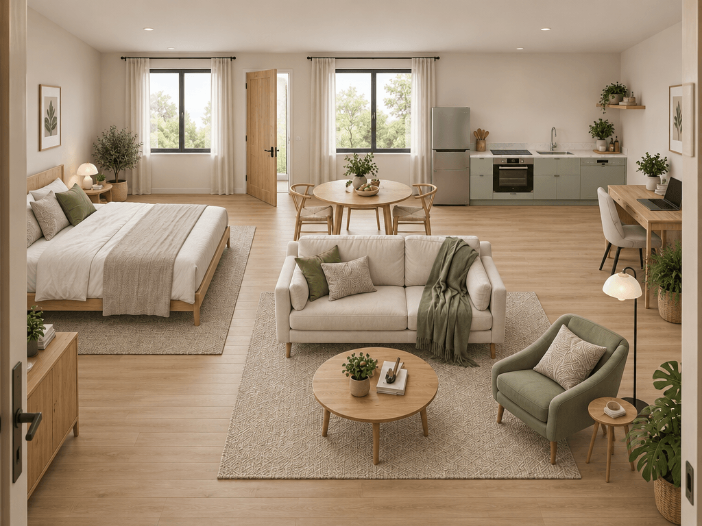 Design de interiores em estilo Scandinavian — Sala de Estar por GenRoom AI