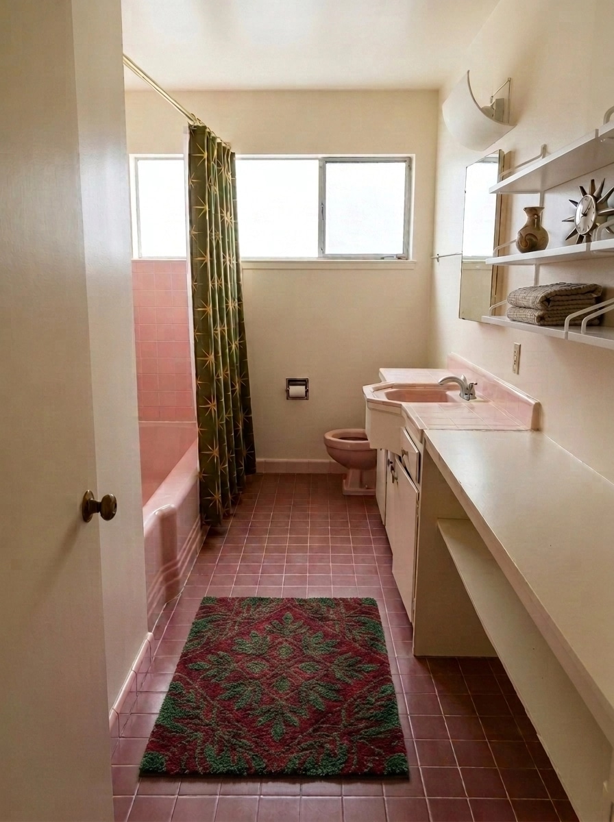 Interior design in Mid-Century Modern style — Bathroom by GenRoom AI