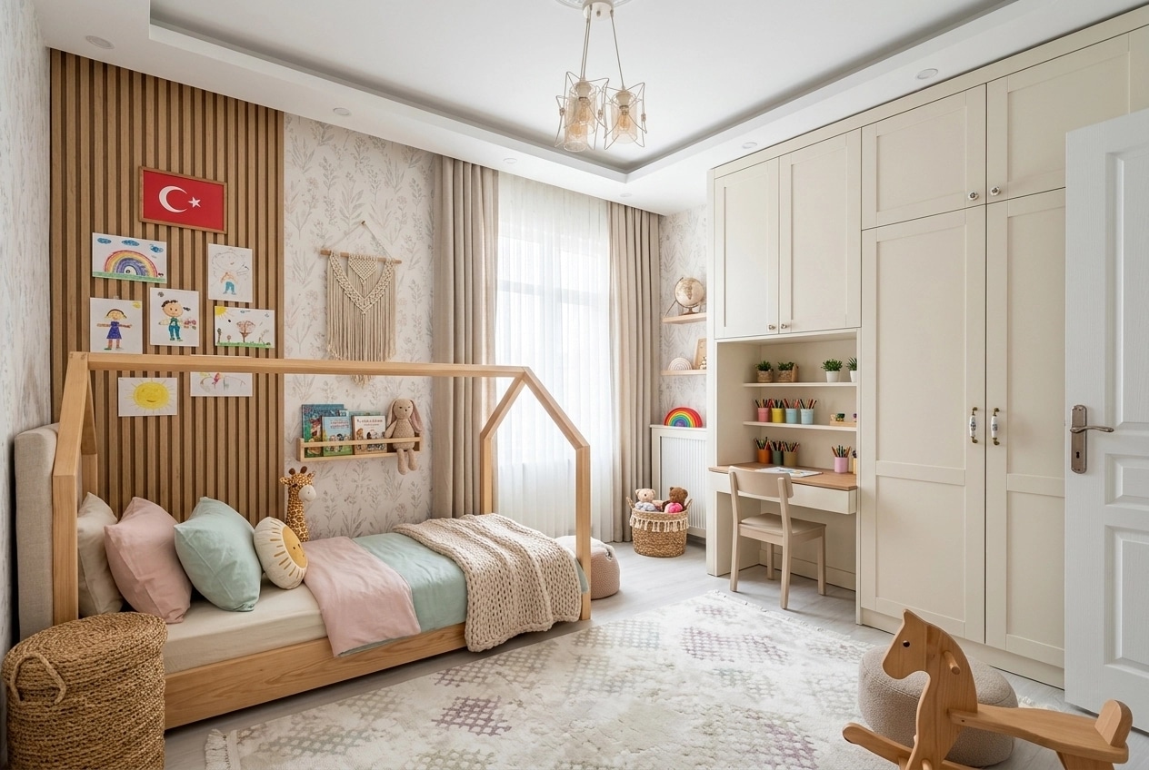 Bohemian Chambre d'Enfant design — interior photo by GenRoom AI