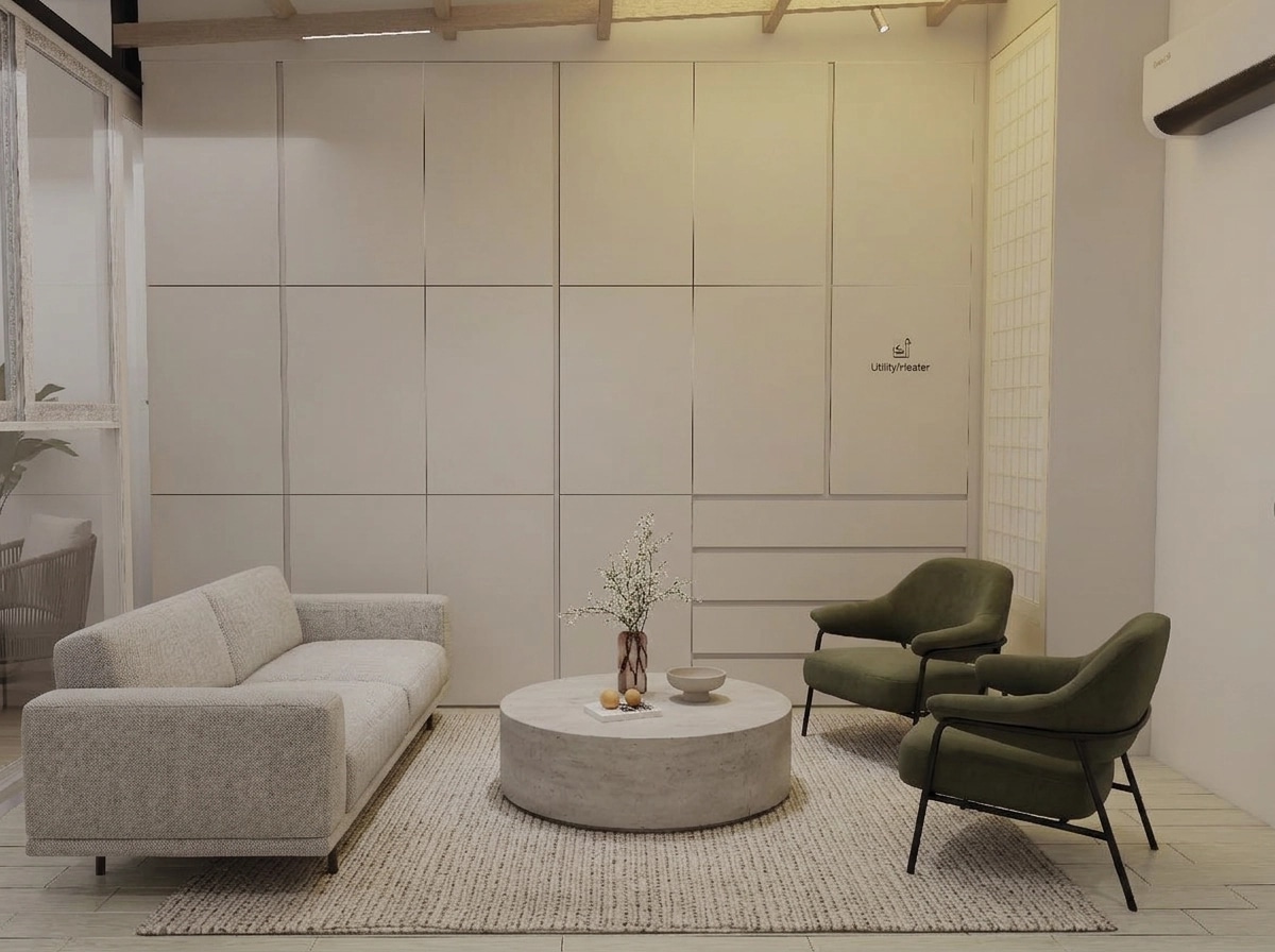 Minimalism Living Room design — interior photo by GenRoom AI