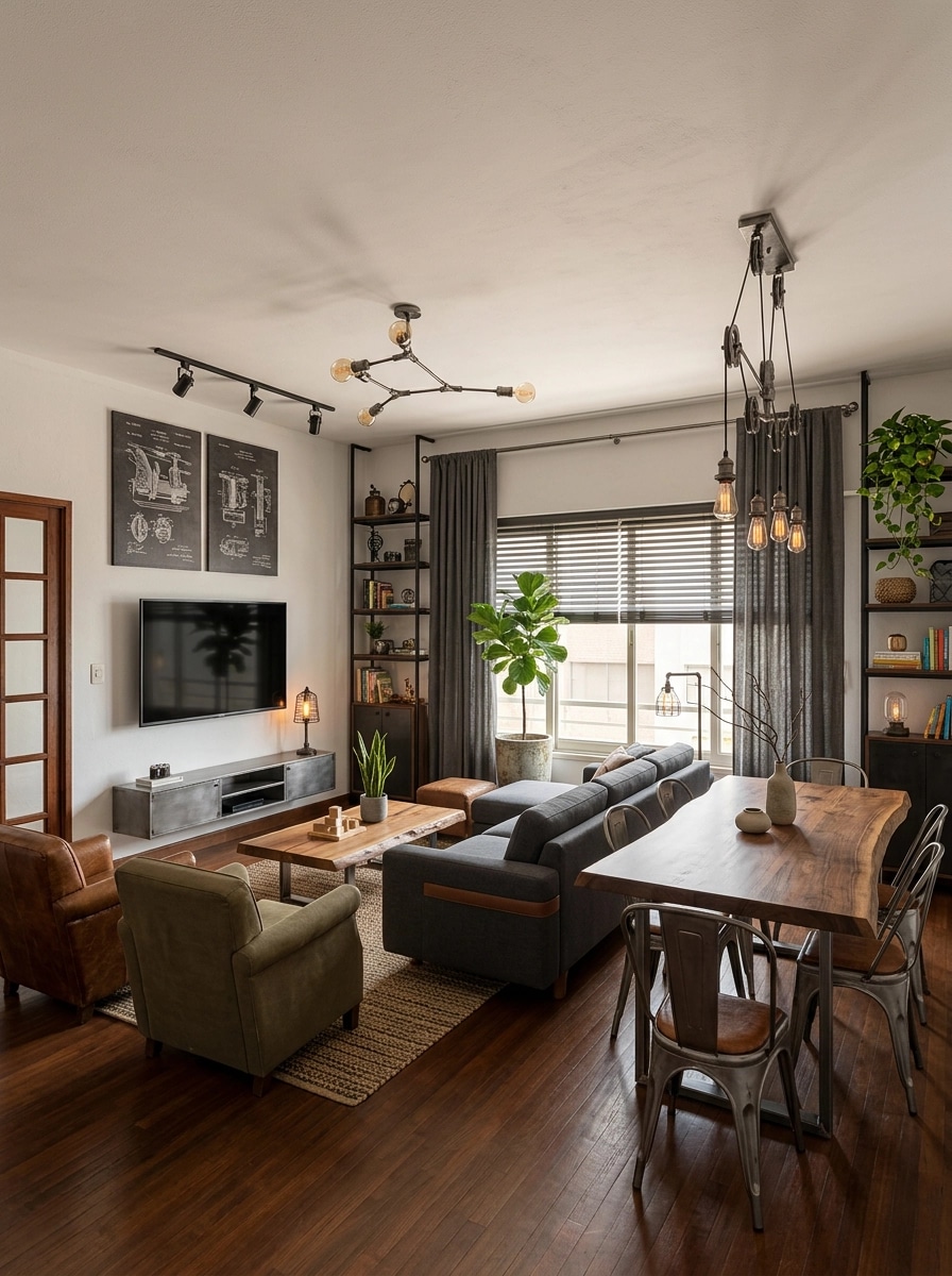 Interior design in Loft / Industrial style — Living Room by GenRoom AI