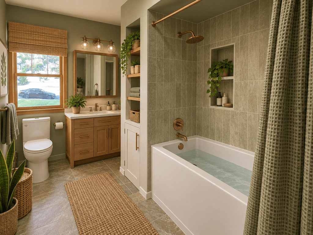 Biophilic Bathroom design — interior photo by GenRoom AI