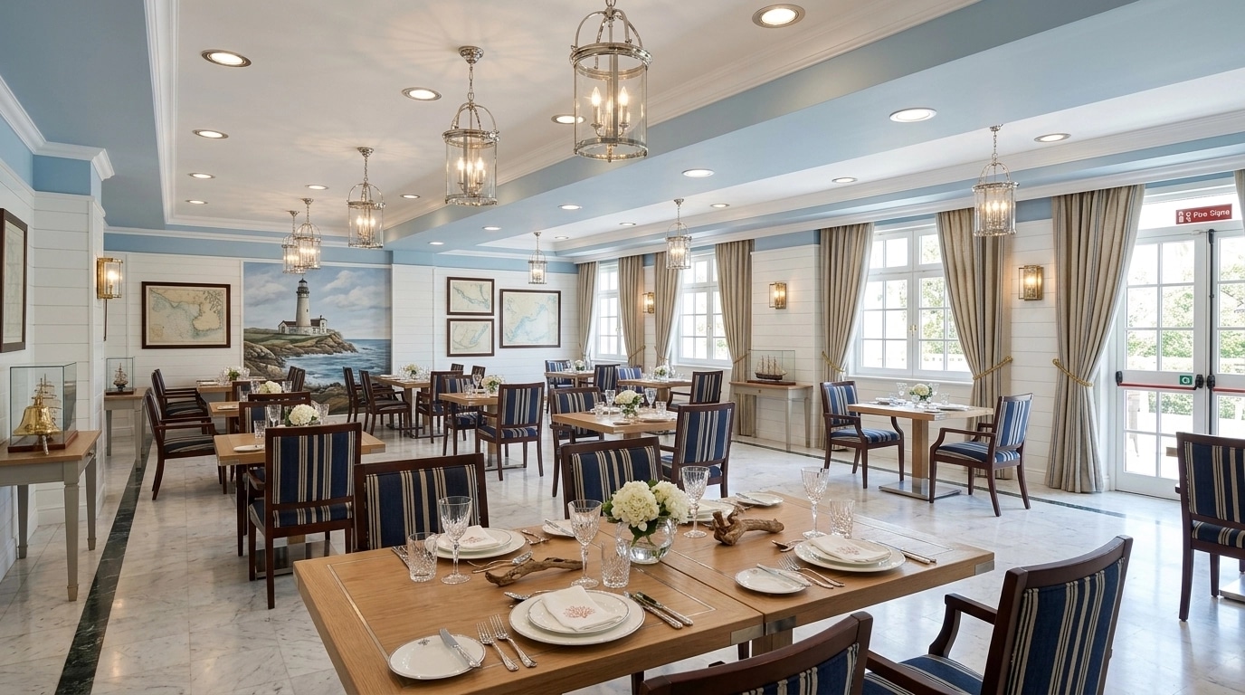 Design de interiores em estilo Coastal / Hamptons — dining_room por GenRoom AI