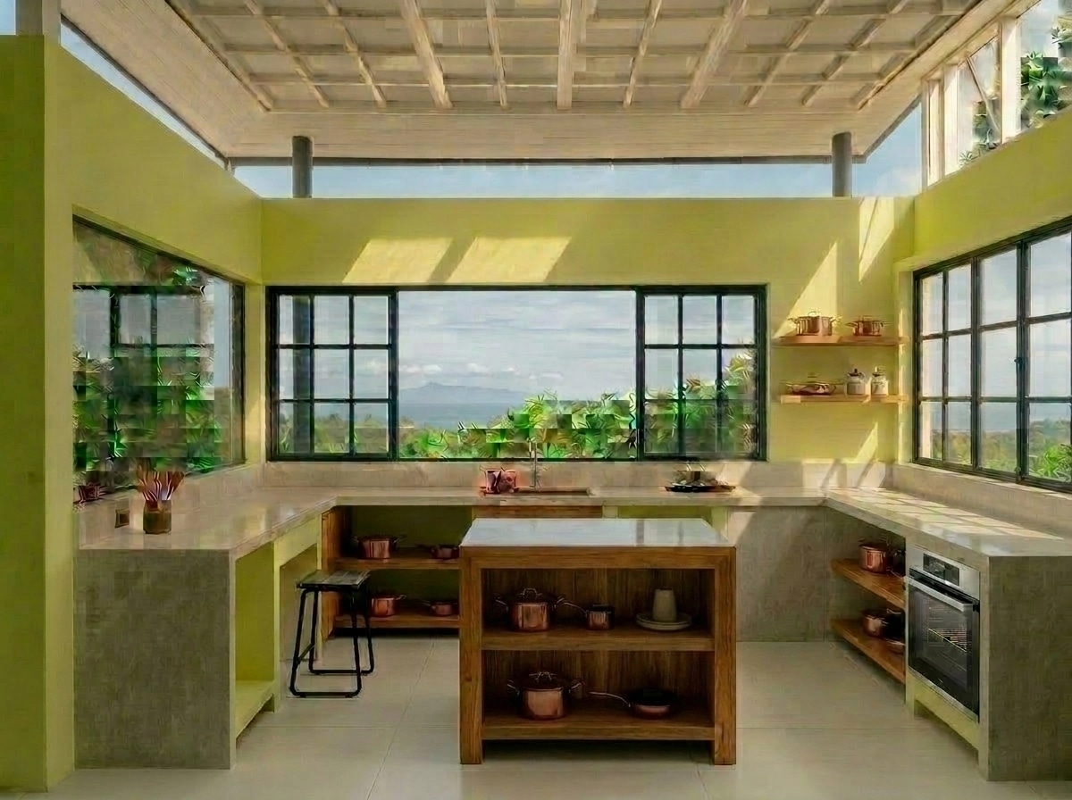 Kitchen interior in Biophilic style — photo by GenRoom AI