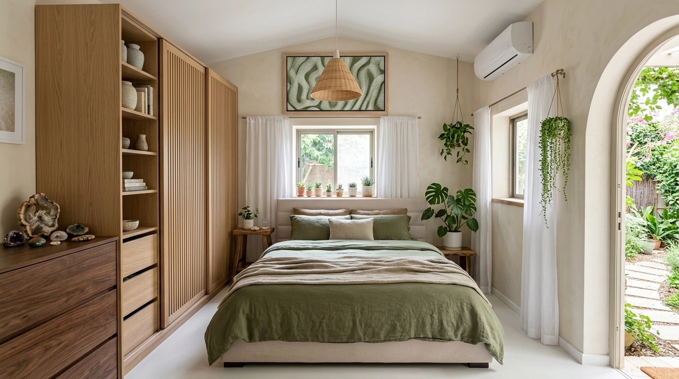 Interior design in Biophilic style — Bedroom by GenRoom AI