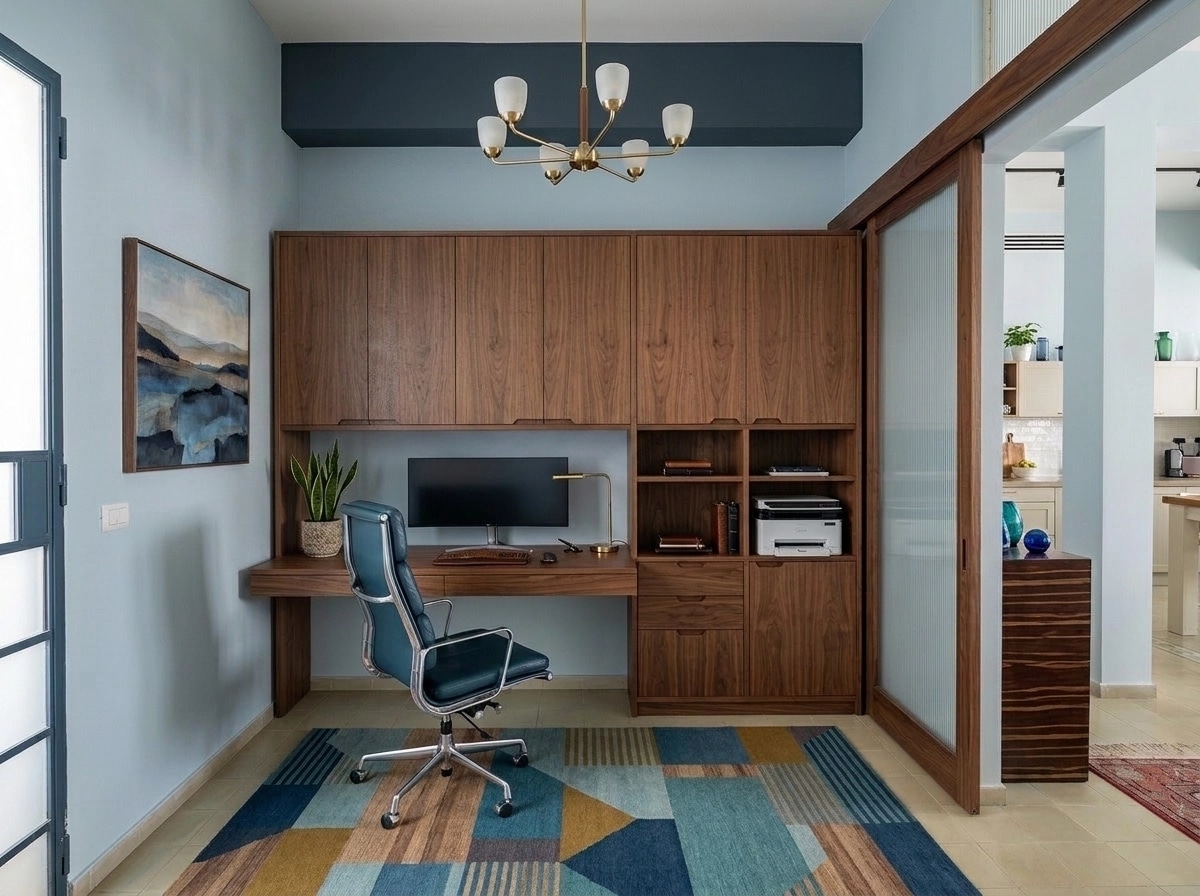 Interior design in Mid-Century Modern style — home_office by GenRoom AI