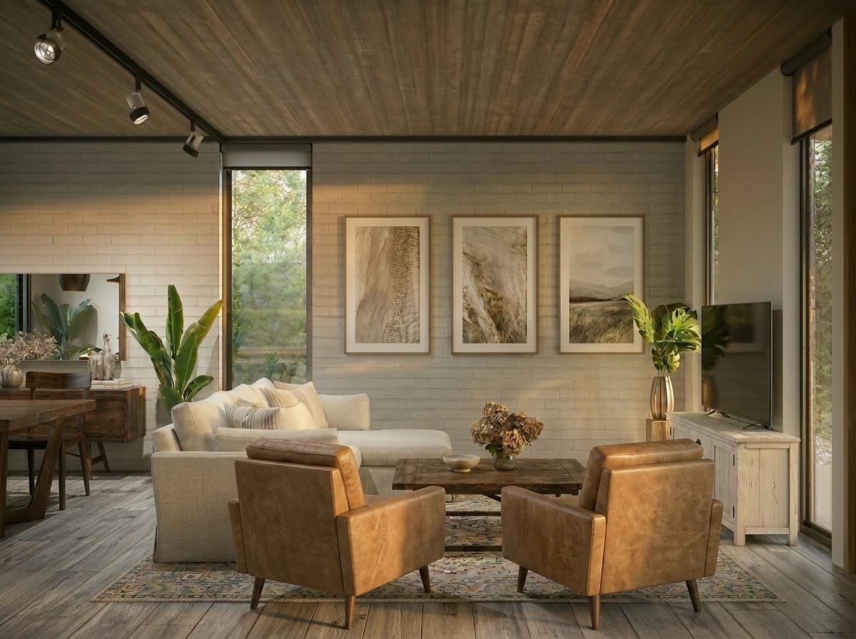 Modern Farmhouse Living Room design — interior photo by GenRoom AI