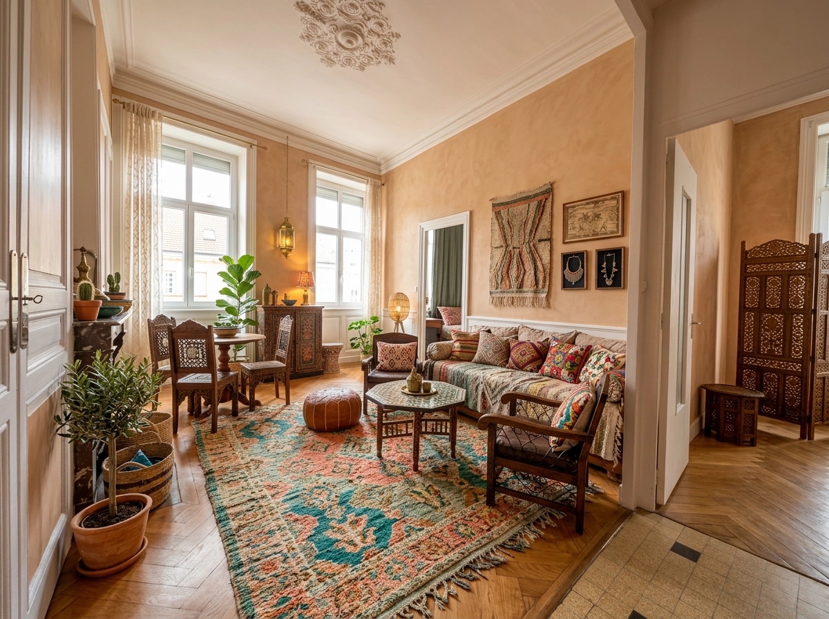 Interior design in Bohemian style — Living Room by GenRoom AI