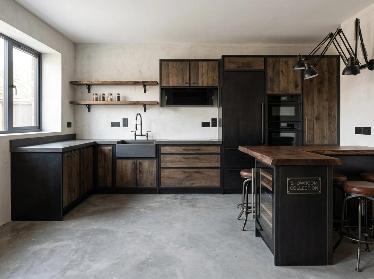 Loft / Industrial Kitchen design — interior photo by GenRoom AI
