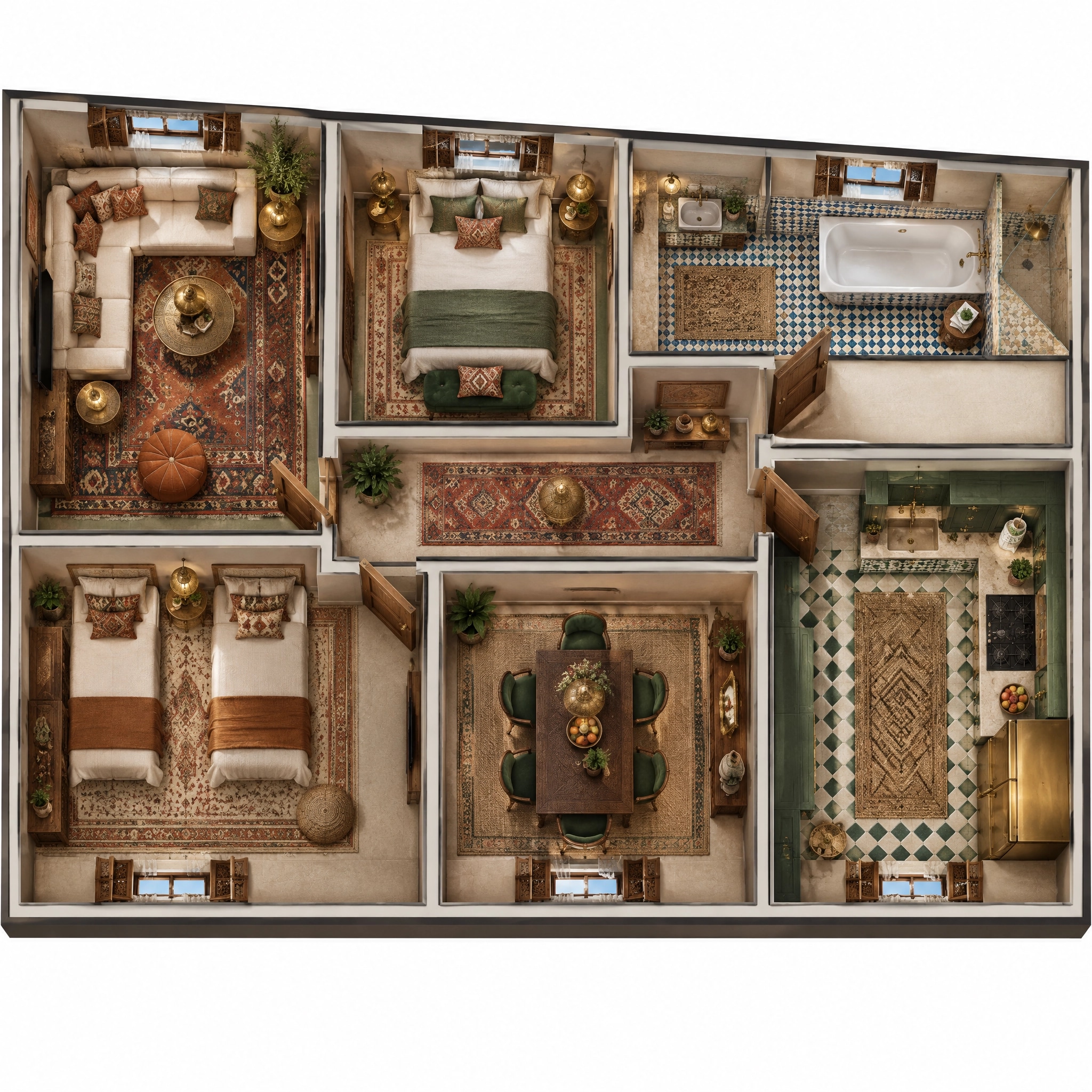 Interior design in Arabian / Moroccan style — Living Room by GenRoom AI