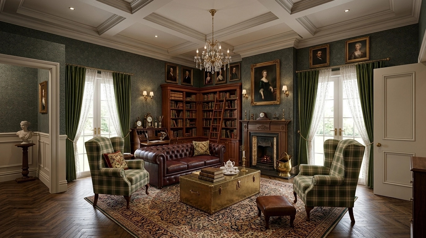 Interior design in British style — Living Room by GenRoom AI