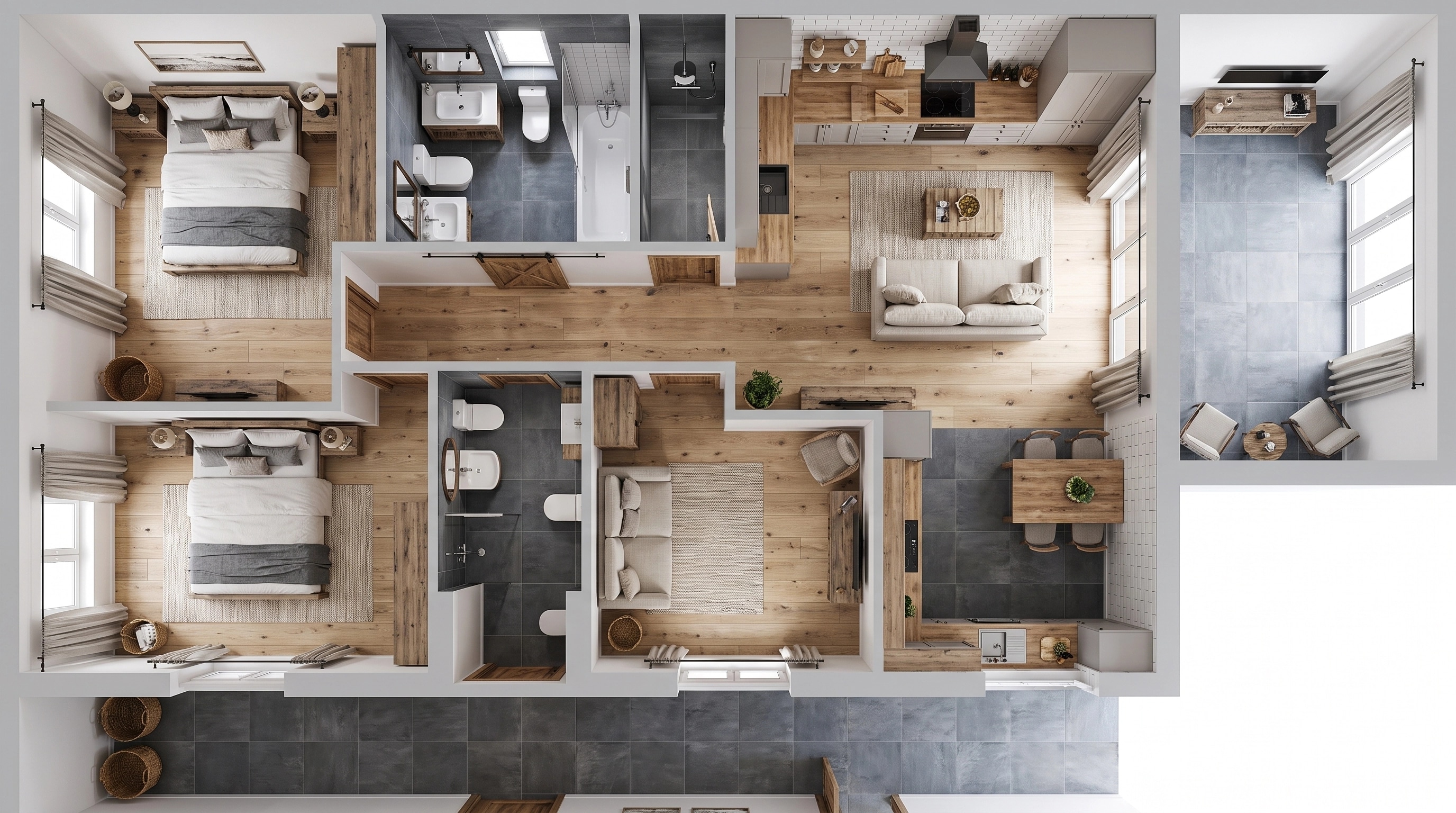 Interiördesign i stilen Modern Farmhouse — Vardagsrum av GenRoom AI
