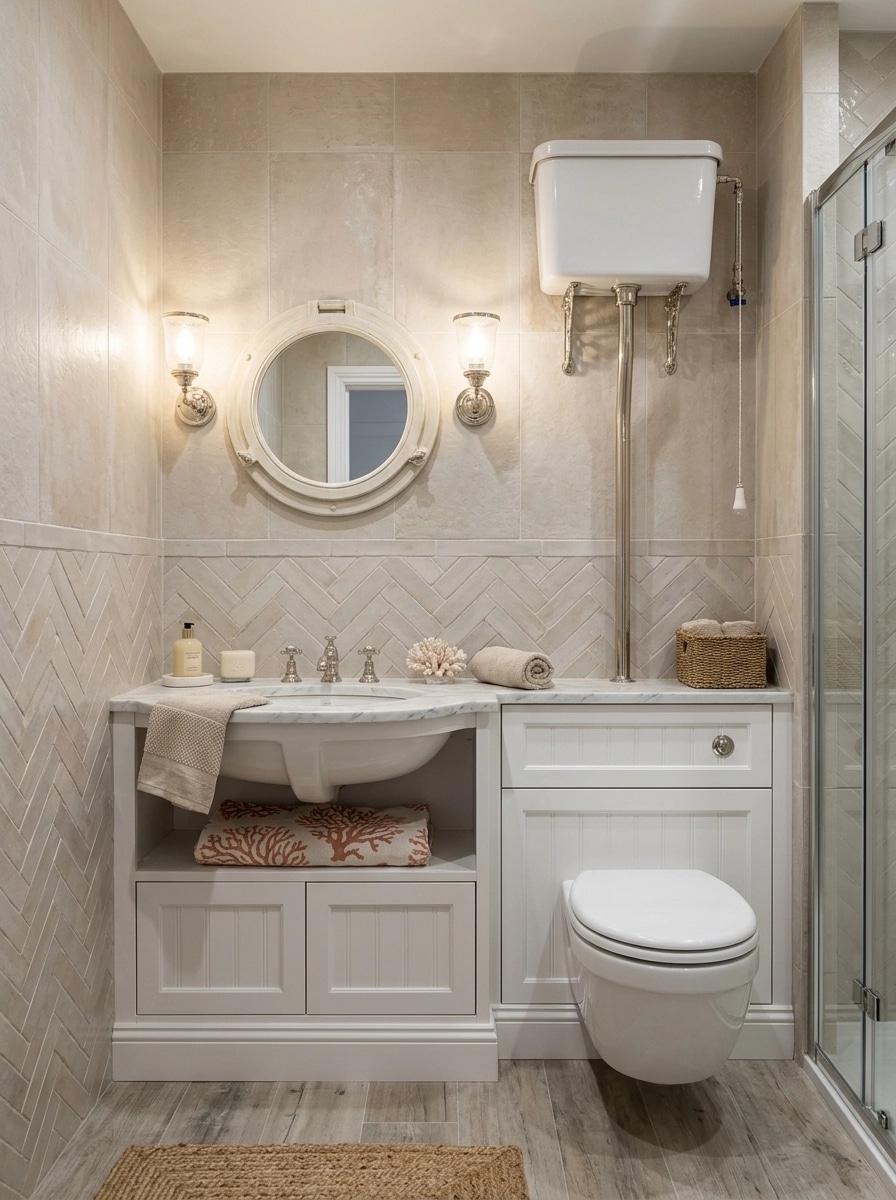 Interior design in Coastal / Hamptons style — Bathroom by GenRoom AI