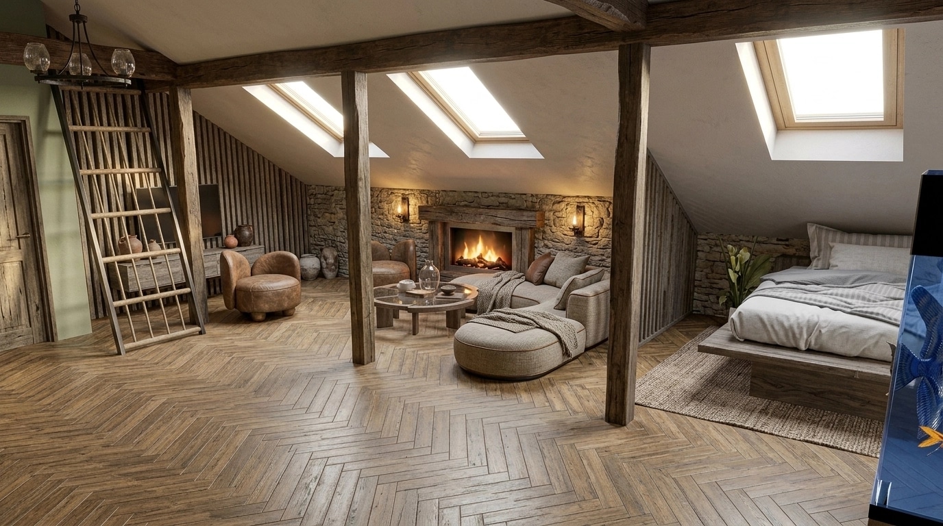 Interior design in Rustic style — Living Room by GenRoom AI