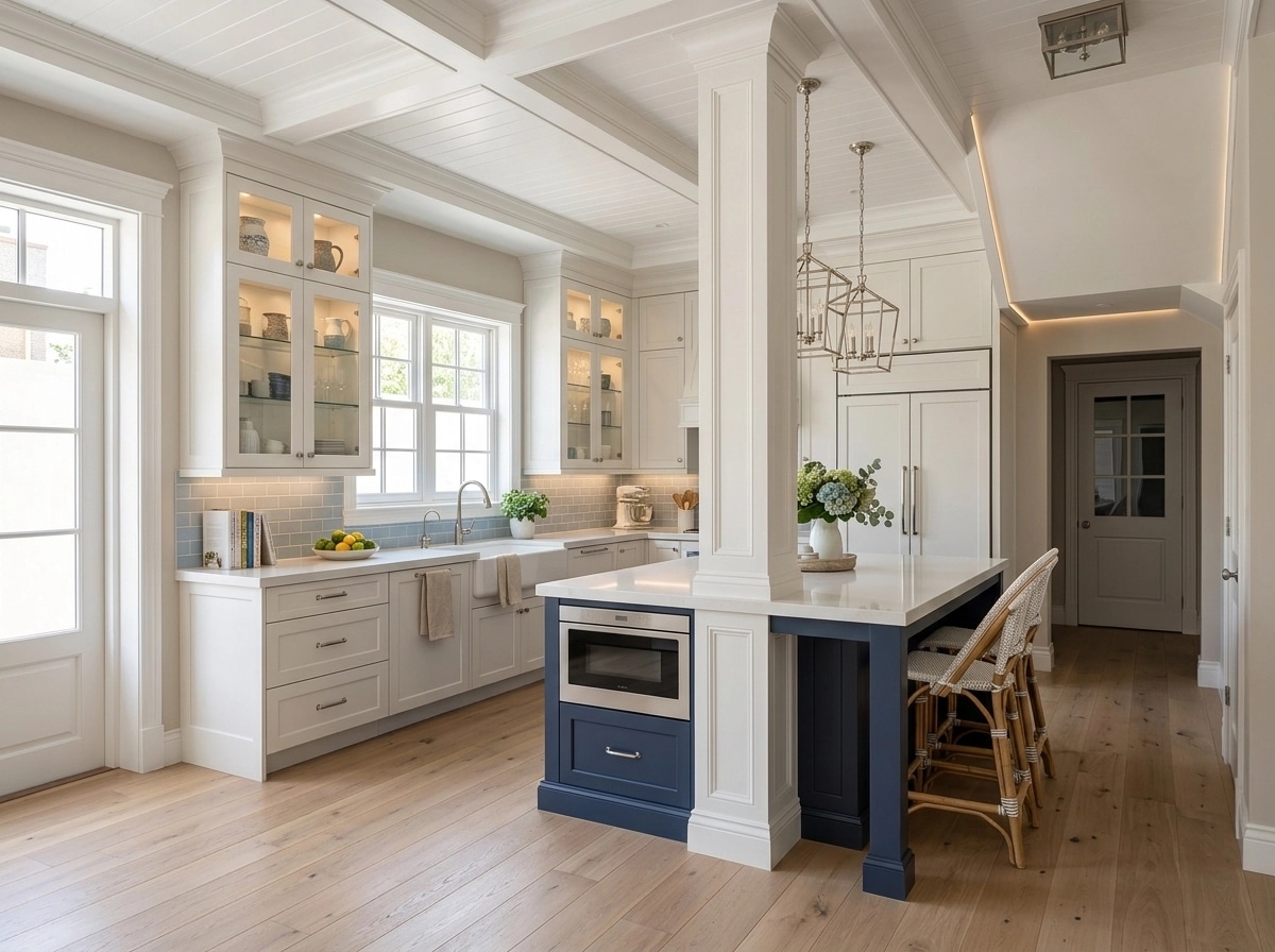 Interior design in Coastal / Hamptons style — Kitchen by GenRoom AI