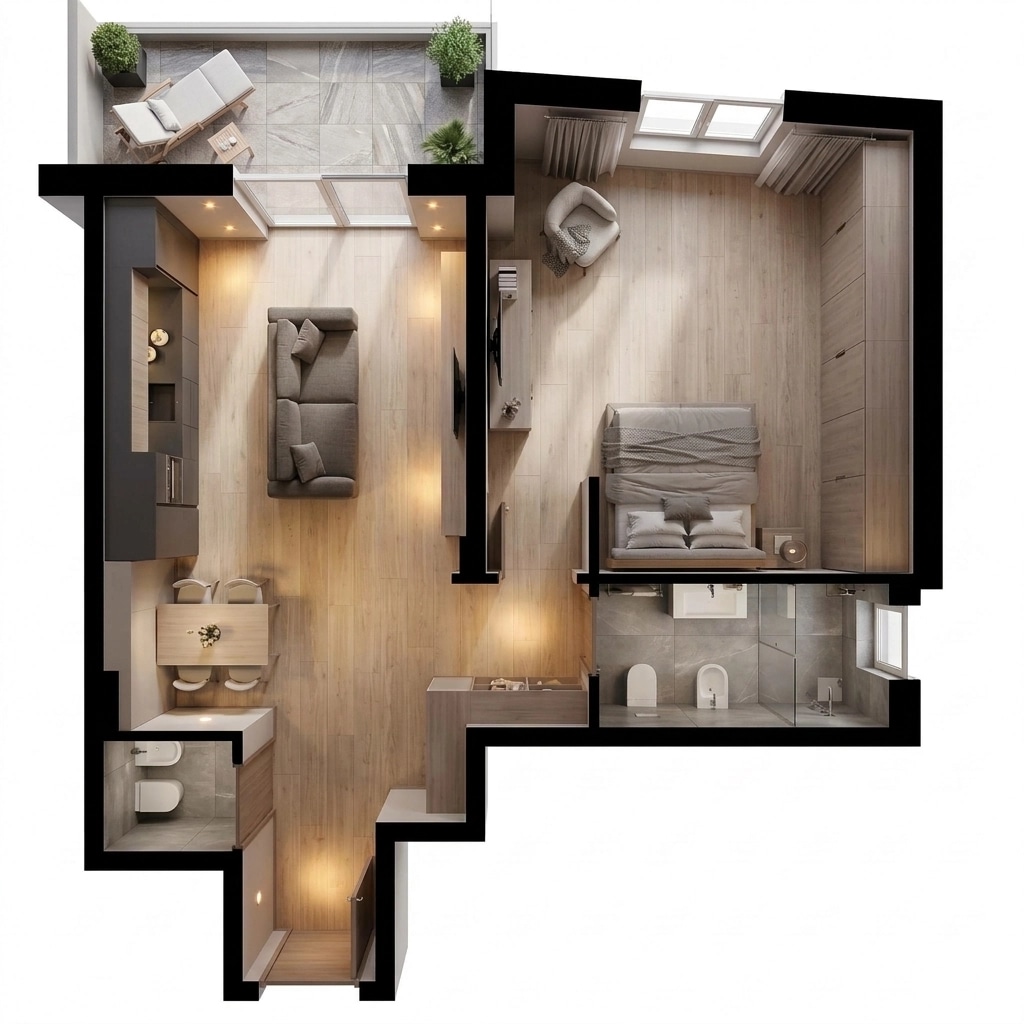 Interior design in Contemporary style — Living Room by GenRoom AI