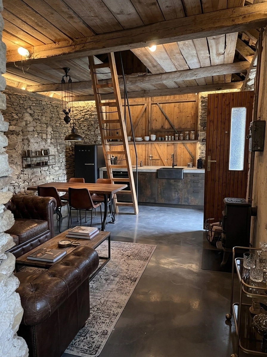 Interior design in Loft / Industrial style — studio by GenRoom AI