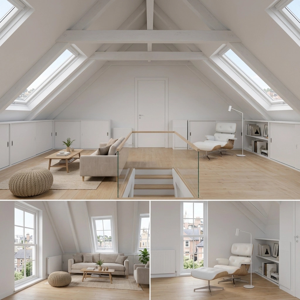 Interior design in Minimalism style — attic by GenRoom AI