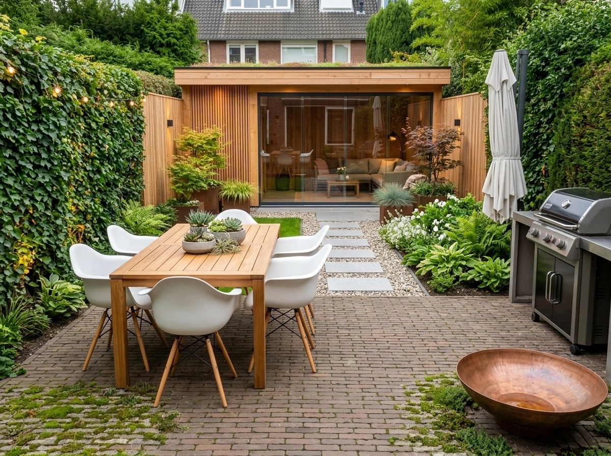 Landscape design in Scandinavian Garden style — Yard by GenRoom AI