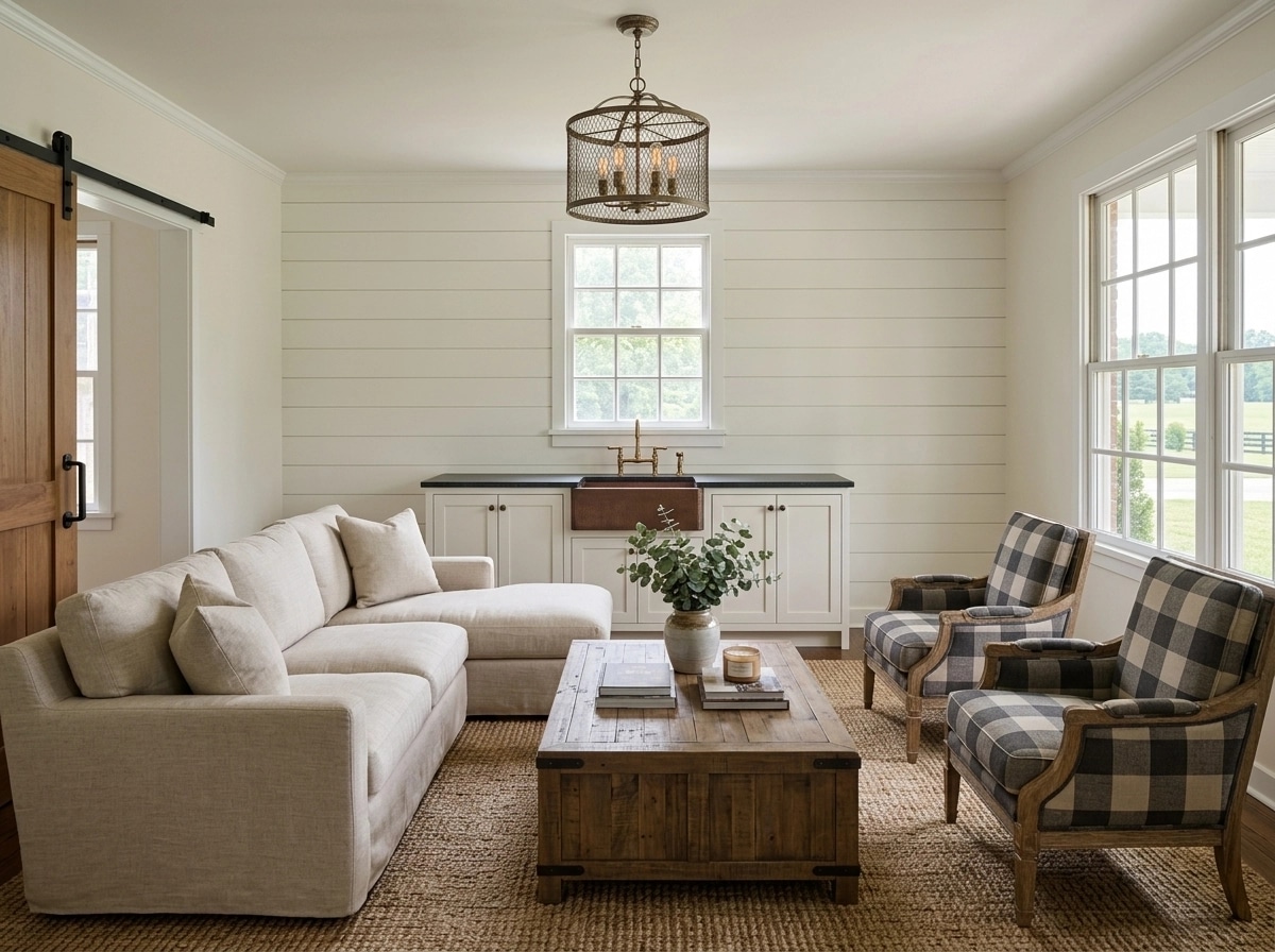 Modern Farmhouse Living Room design — interior photo by GenRoom AI