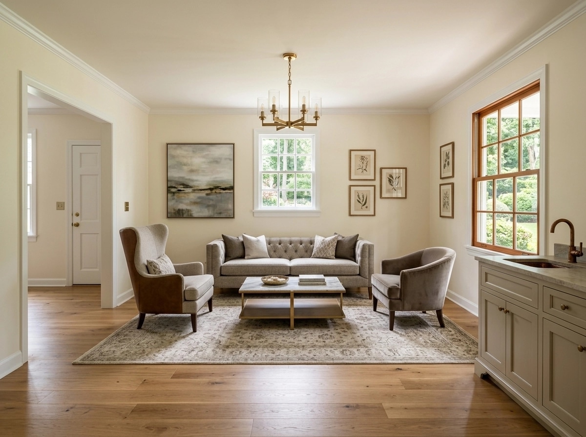 Transitional Living Room design — interior photo by GenRoom AI