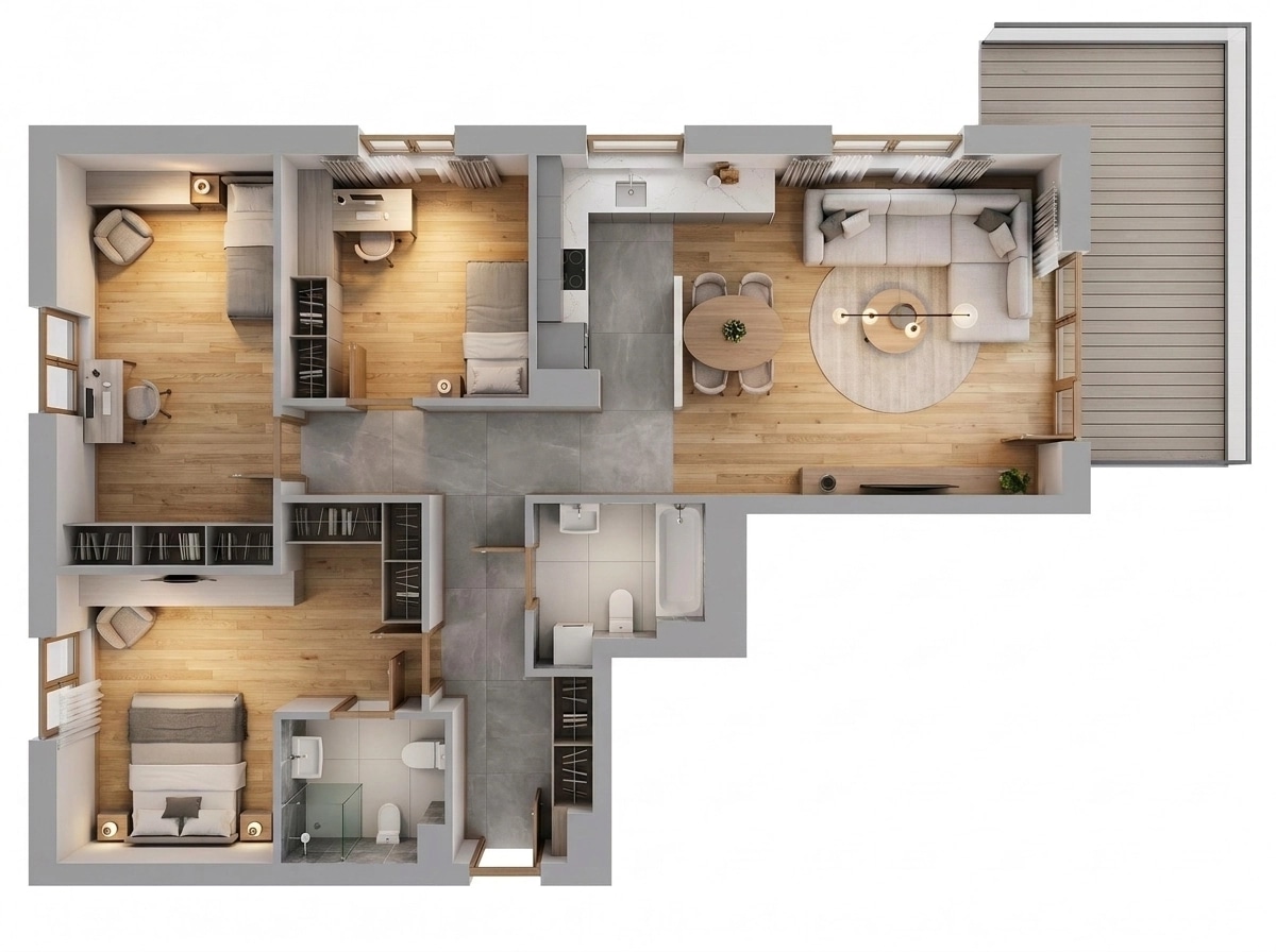 Interior design in Contemporary style — Living Room by GenRoom AI