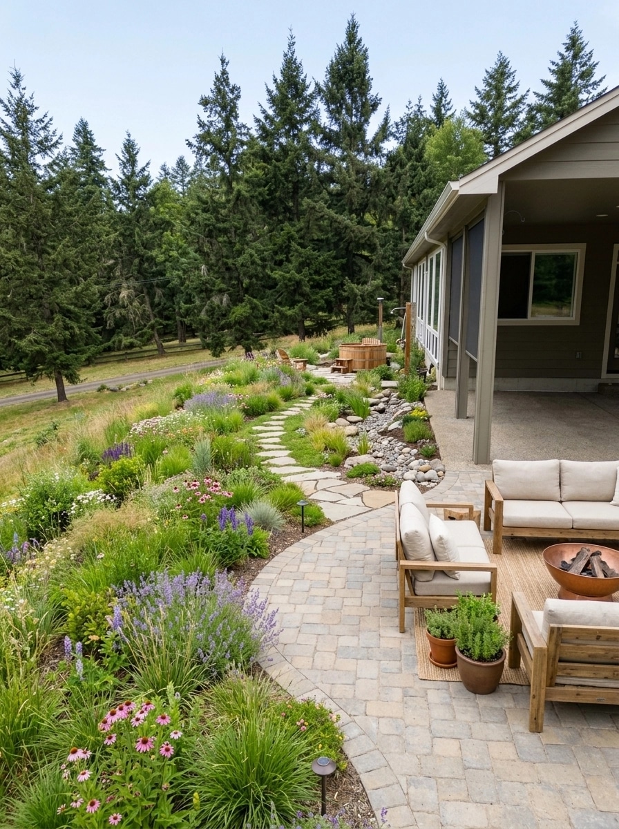 Landscape design in Eco Natural Garden style — Yard by GenRoom AI