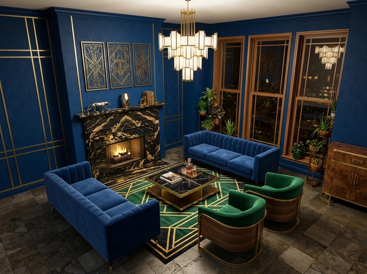 Art Deco Living Room design — interior photo by GenRoom AI