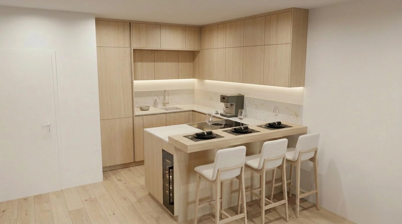 Japandi Kitchen design — interior photo by GenRoom AI