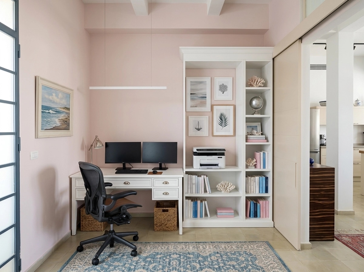 Interior design in Coastal / Hamptons style — home_office by GenRoom AI