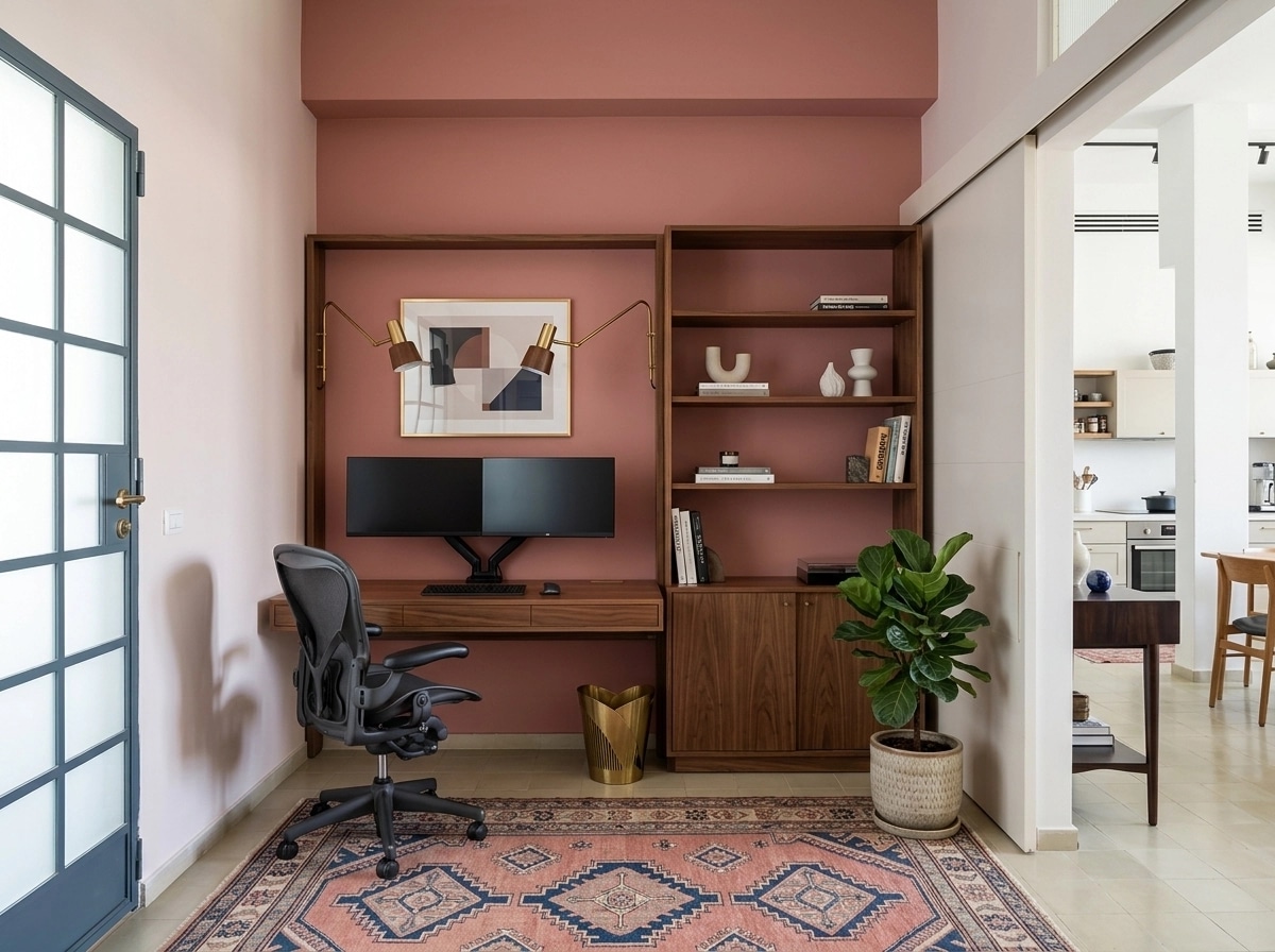 Interior design in Mid-Century Modern style — home_office by GenRoom AI