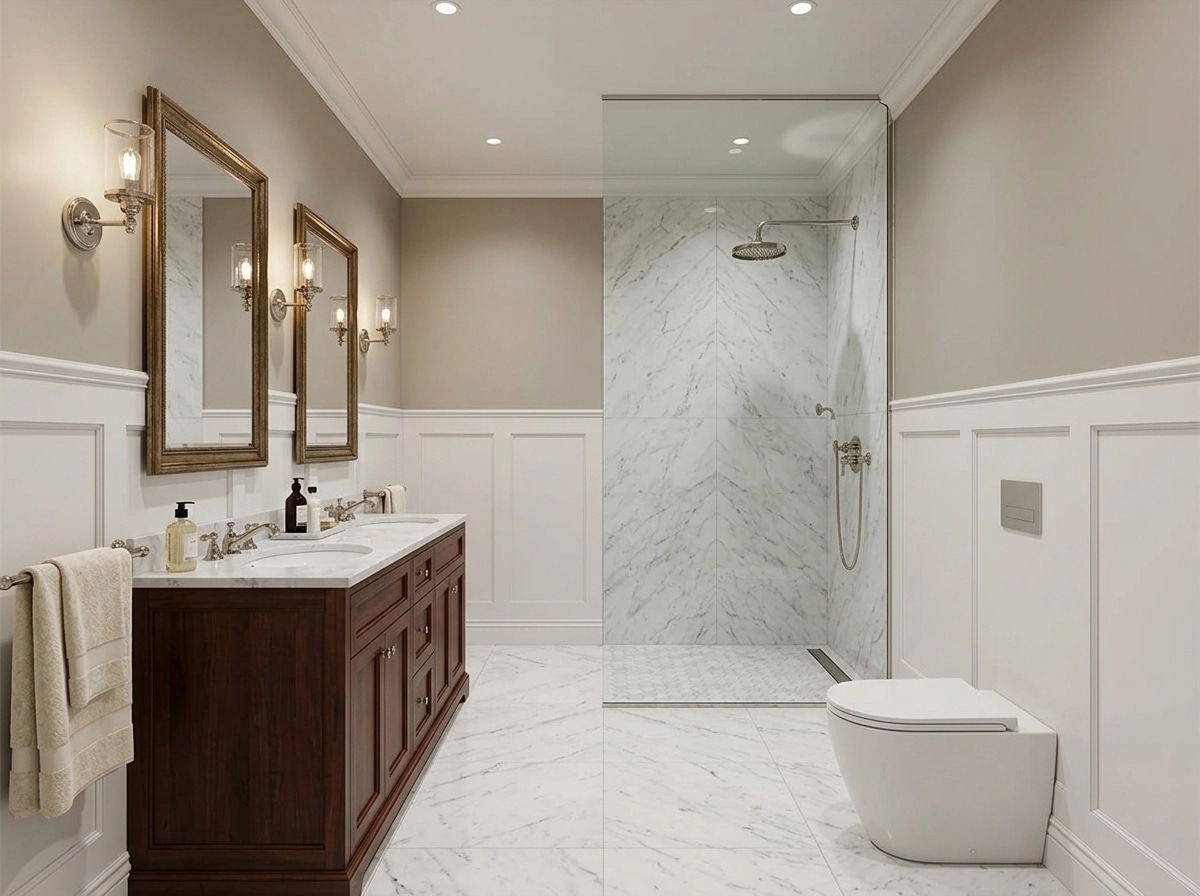 Bathroom interior in Transitional style — photo by GenRoom AI