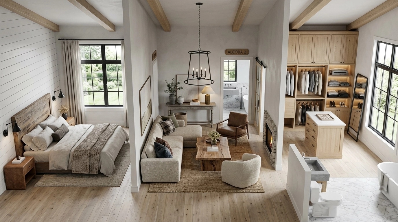 Modern Farmhouse Living Room design — interior photo by GenRoom AI