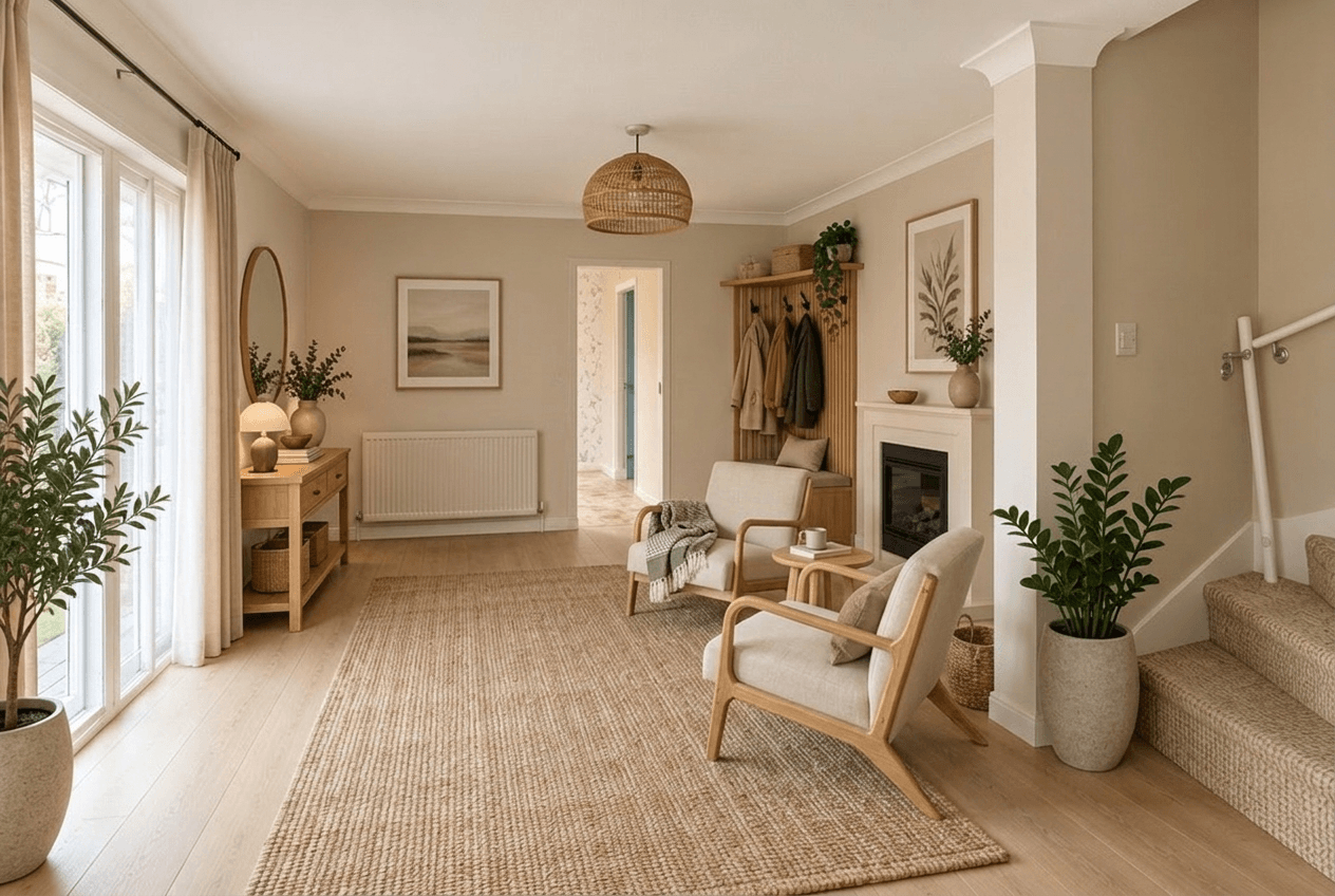 Hallway interior in Scandinavian style — photo by GenRoom AI