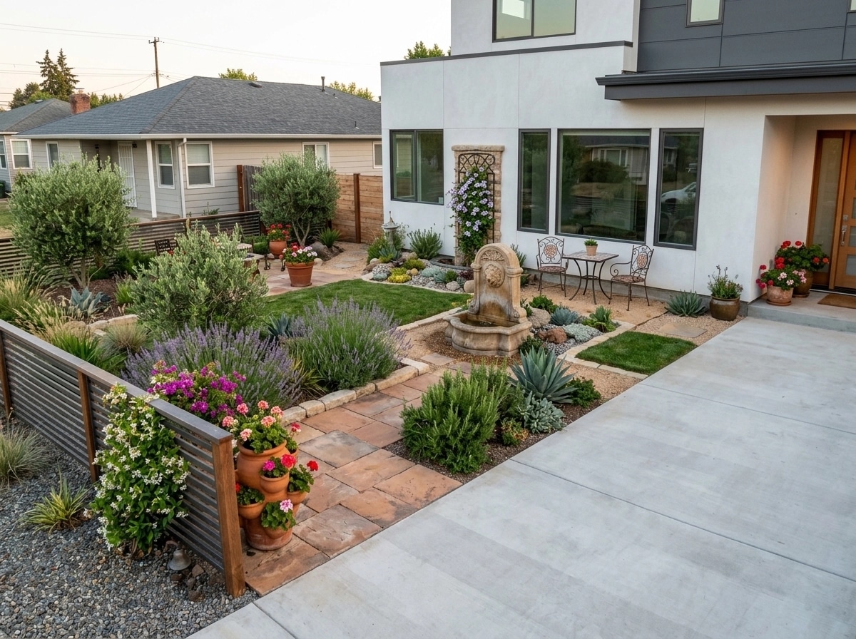 Landscape design in Mediterranean Yard style — Yard by GenRoom AI