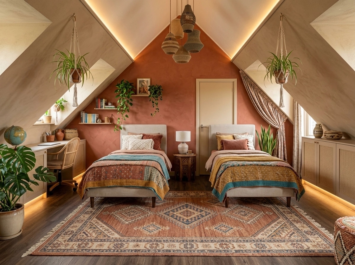 Bohemian Bedroom design — interior photo by GenRoom AI