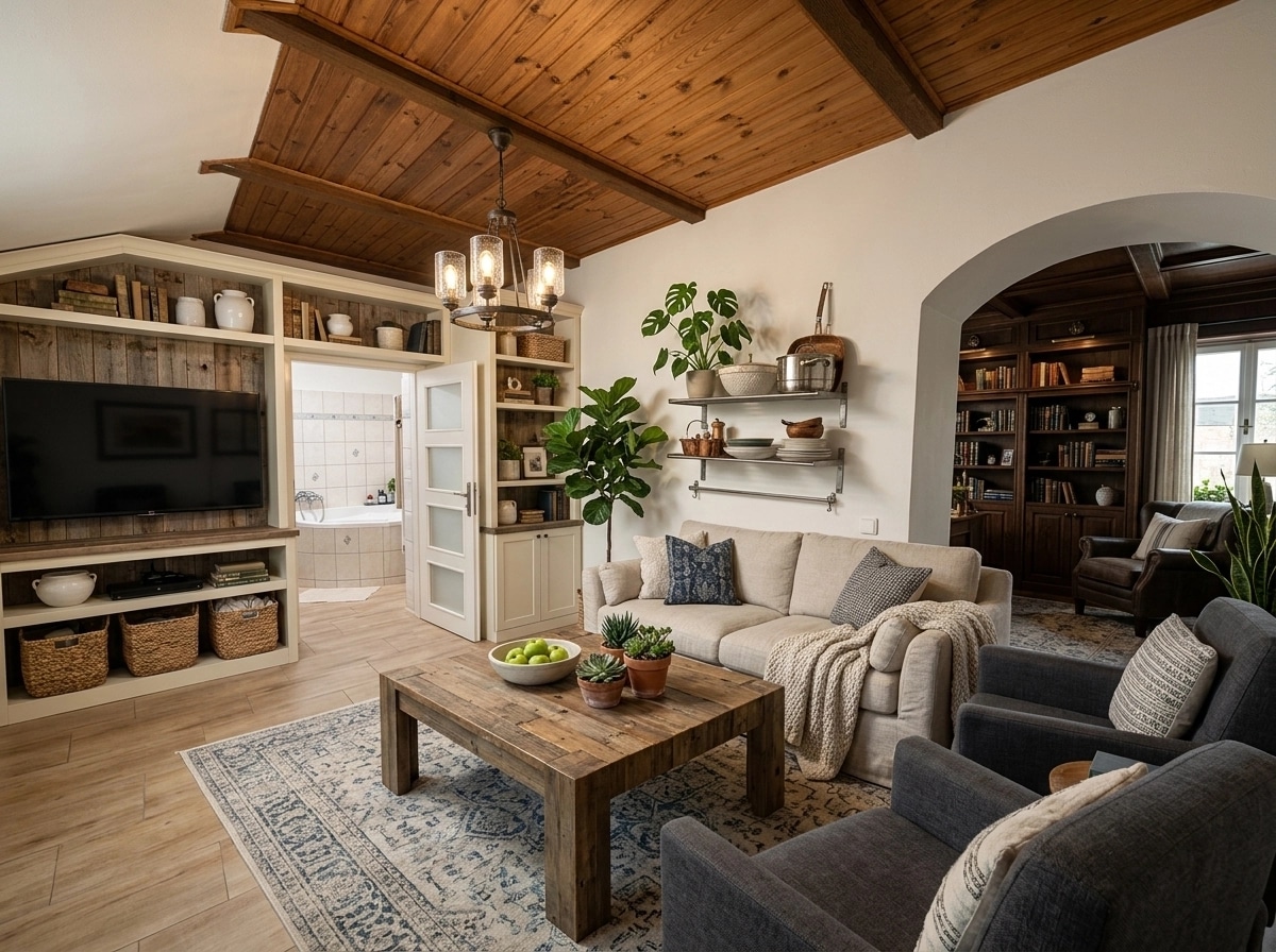 Interior design in Modern Farmhouse style — Living Room by GenRoom AI